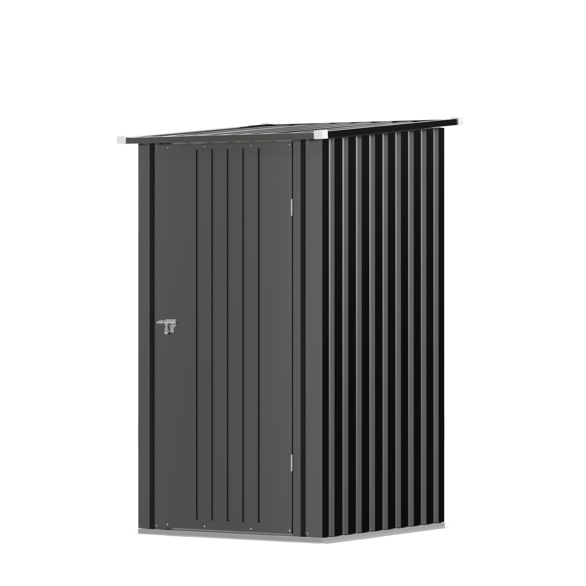 Patiowell 3x3 ft Metal Garden Storage Shed with Slop Roof, Black