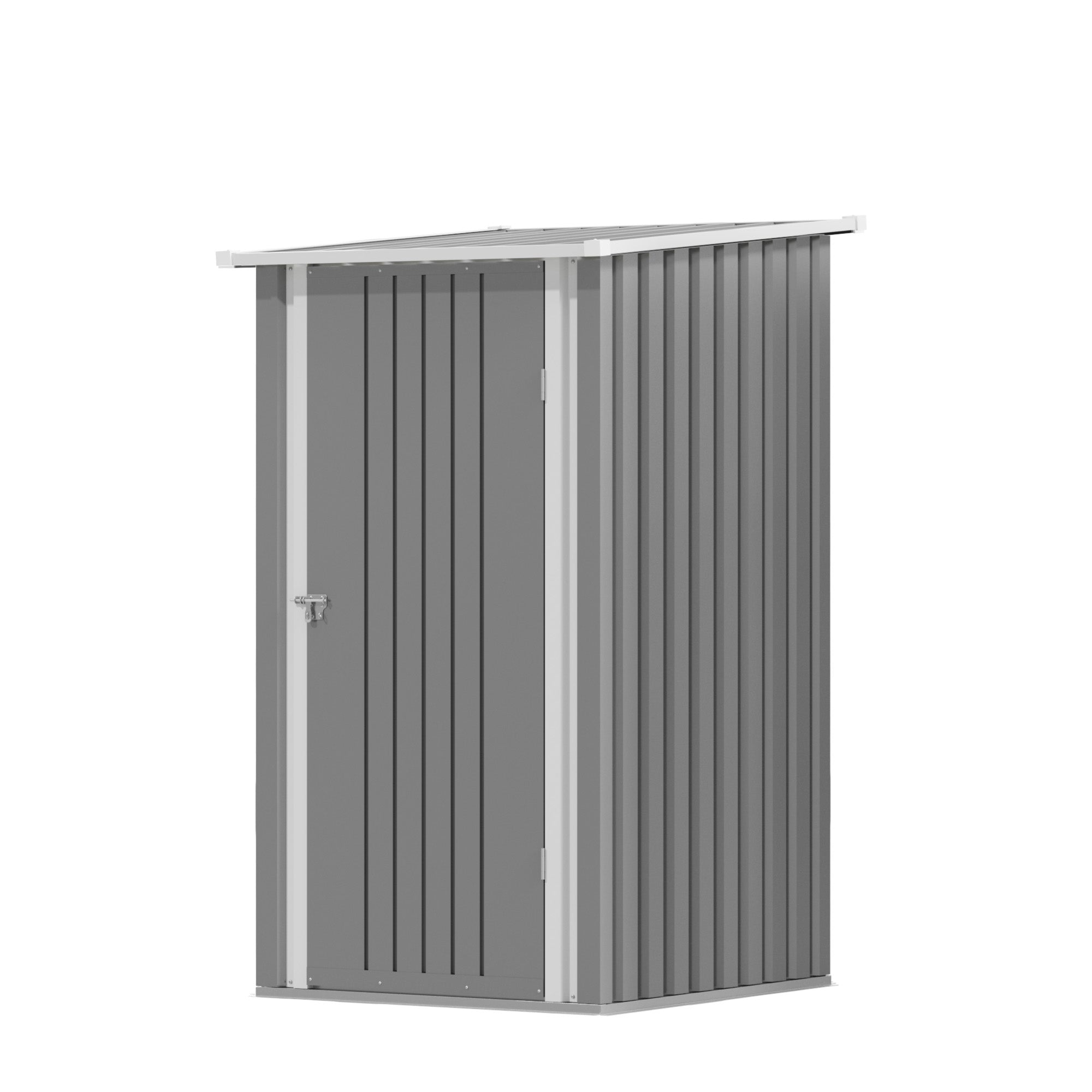 Patiowell 3x3 ft Metal Garden Storage Shed with Slop Roof, Grey White