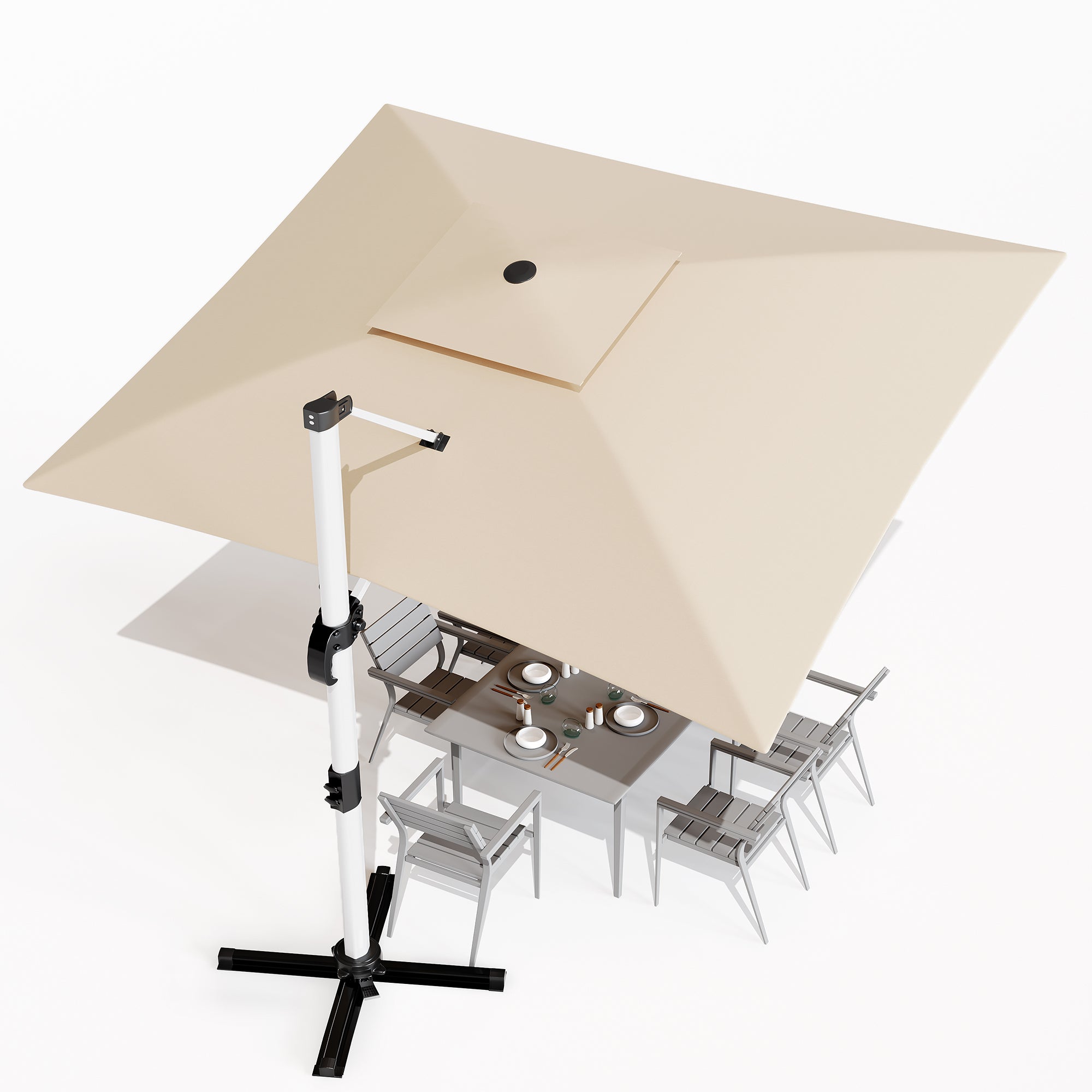 Patiowell 4x3m Cantilever Umbrella with Cover, Crank & Tilt, Beige