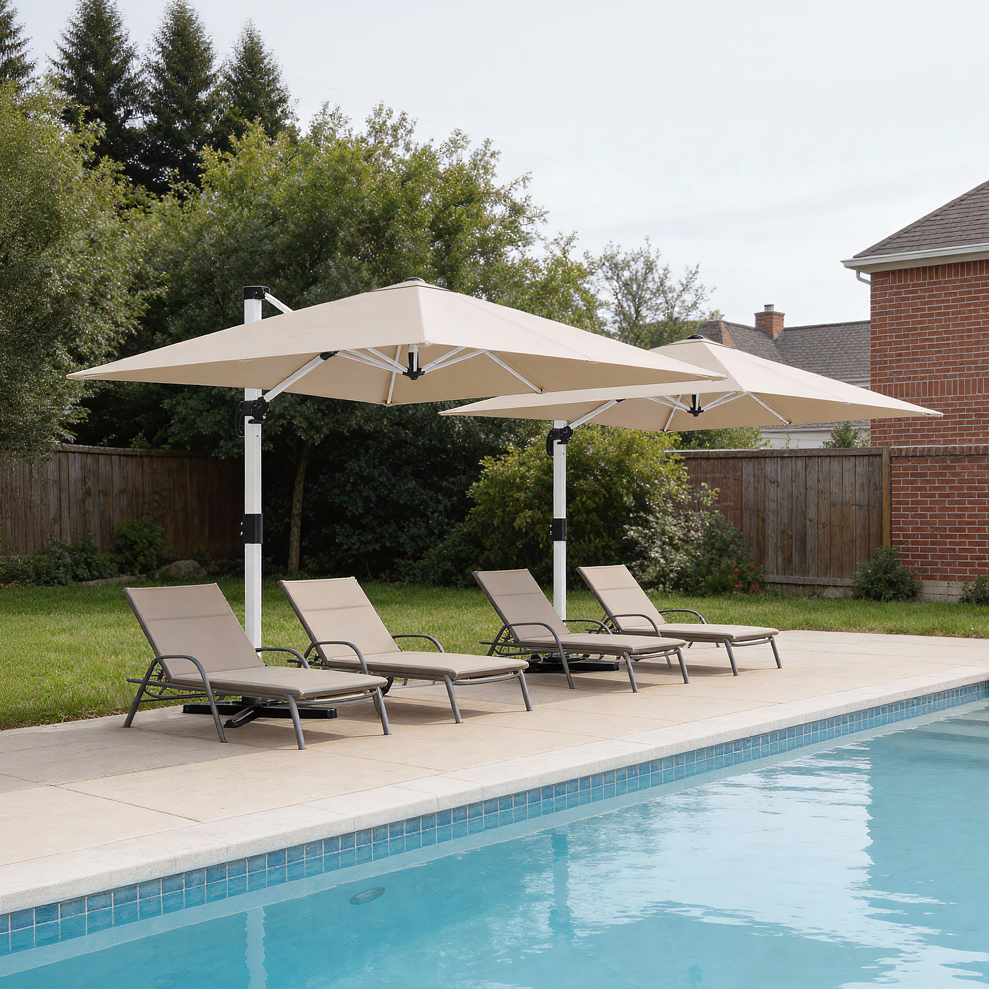 le conte metz 10 ft. offset hanging patio umbrella - 10ft you can easily walk underneath the opened umbrella LE CONTE 10ft Cantilever Patio