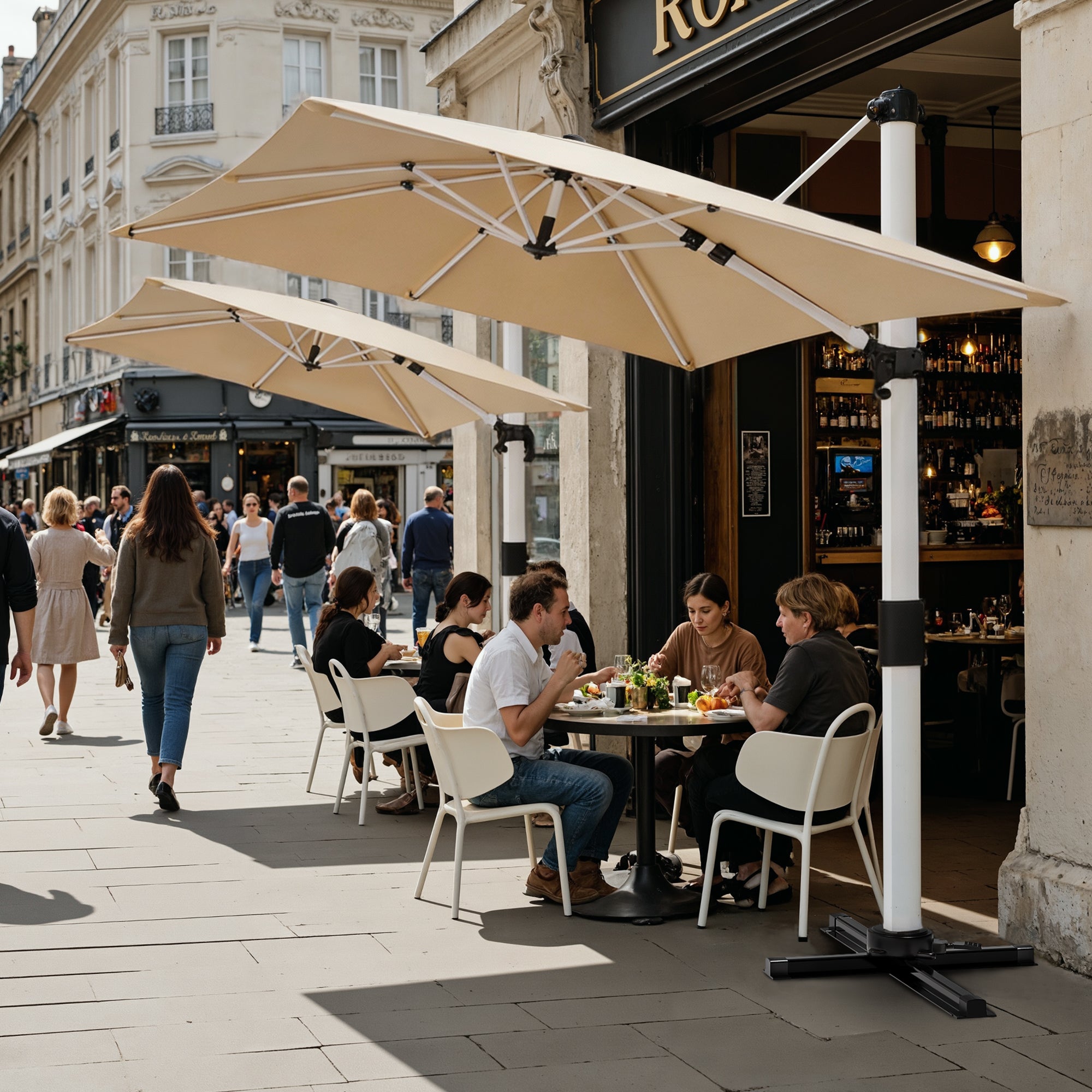 Patiowell 4x3m Cantilever Umbrella with Cover, Tilt & Crank, Beige