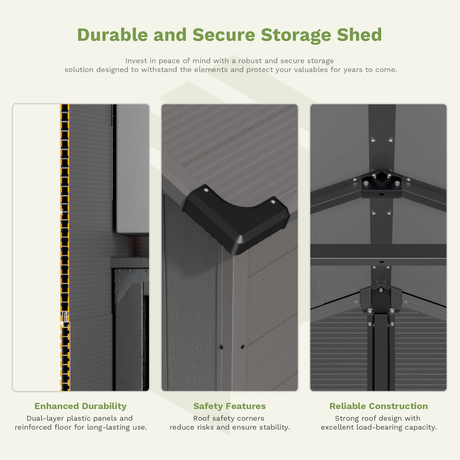 Patiowell 6x6 plastic shed dark gray