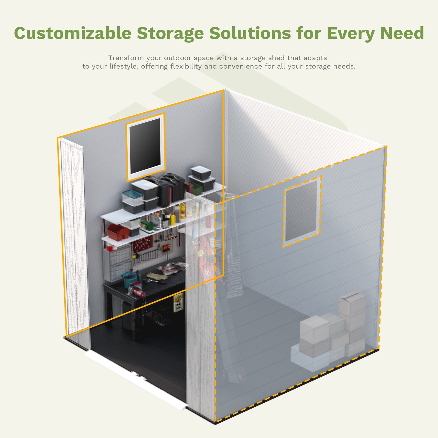 Patiowell 6x6 plastic shed gray