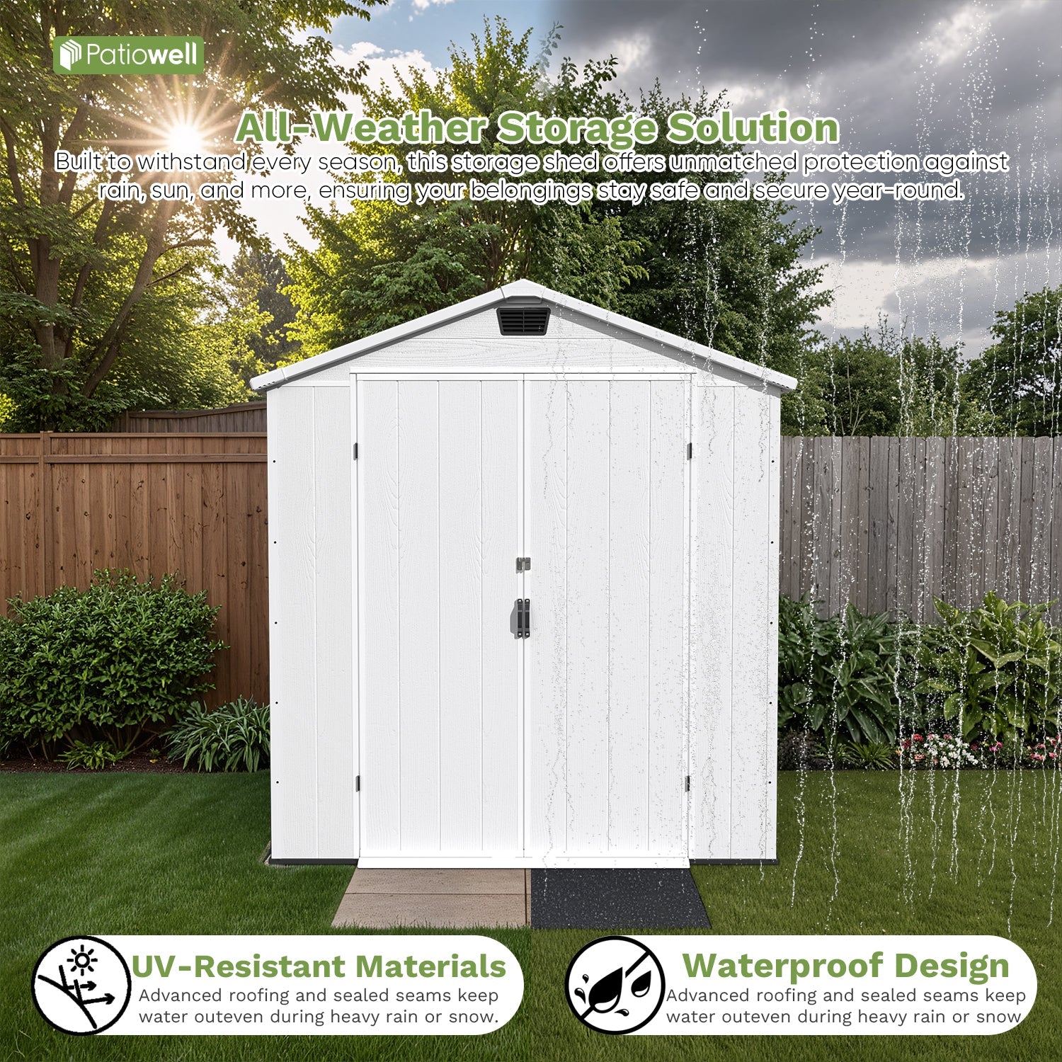 Patiowell 6x8 plastic shed gray